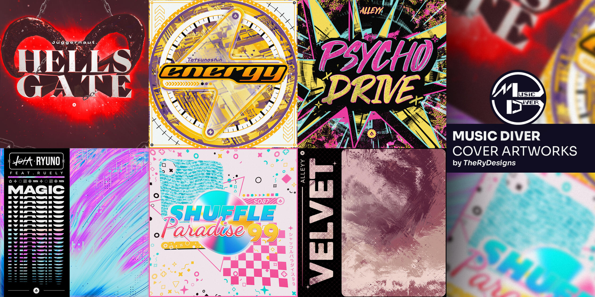 &#39;Music Diver&#39; Rhythm Game Covers